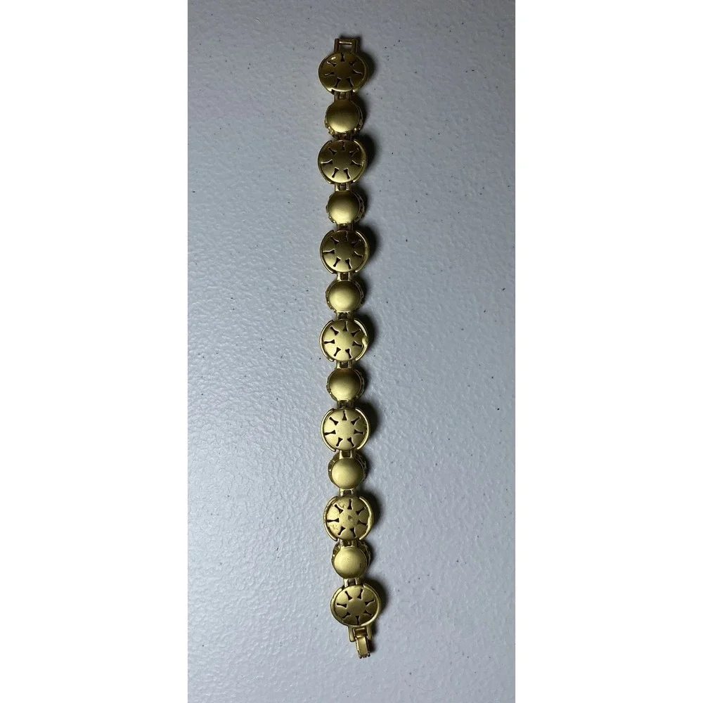 Spartina 449 Chunky Ice Rhinestone Brushed Puffed Ball Bracelet‎ Chain Textured